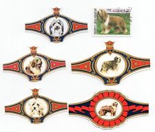 BEARDED COLLIE COLLECTION OF DOG COLLECTABLE BANDS AND POSTAGE STAMP