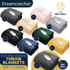 Dreamcatcher Heated Throw Luxury Electric Bed Sofa Blanket Timer Double & XL