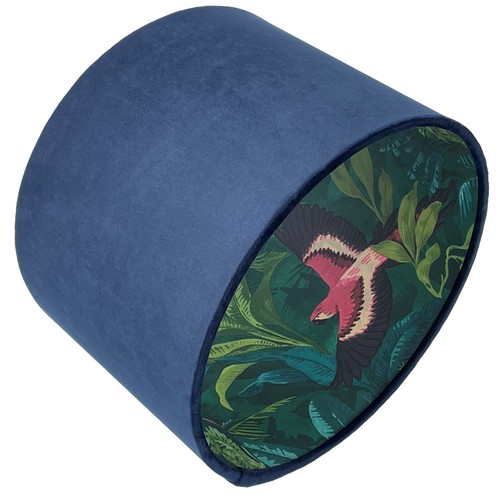 Velvet tropical bird lampshade - tropical,