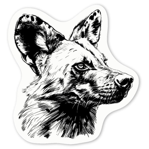 African wild dog white - wild, vinyl