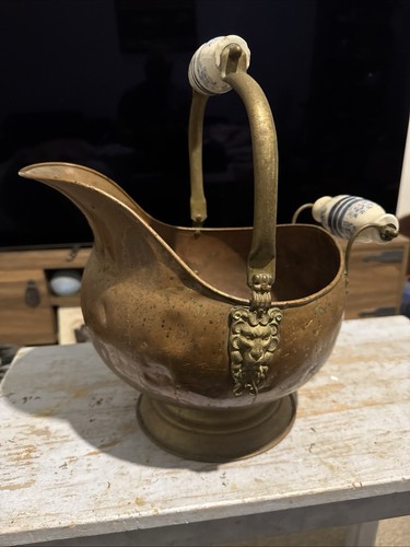 Copper coal scuttle bucket - copper,