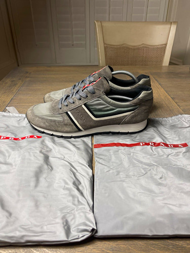 Prada grey low top lace - lace, up