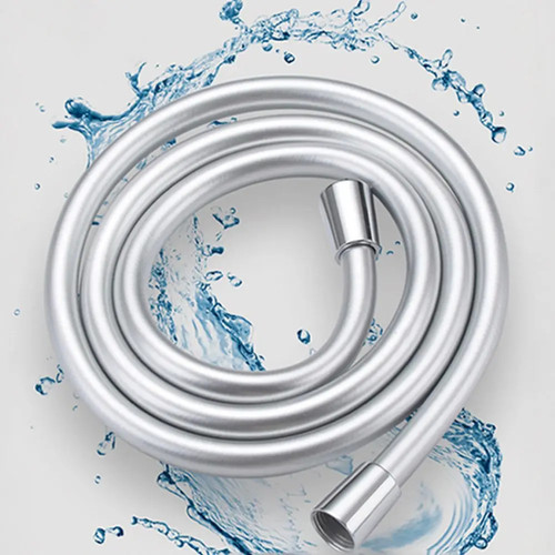 Smooth matt silver shower hose - smooth,