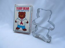 Vintage American tin metal teddy bear biscuit cookie cutter boxed  Fox Run 1985