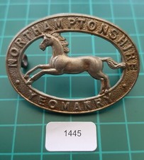 Original Cap Badge: EB.1445) Northamptonshire Yeomanry