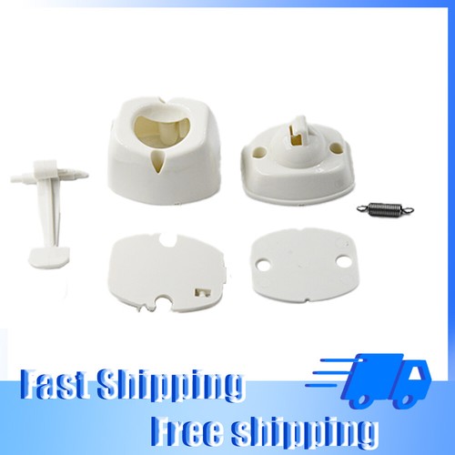 White plastic door retainer - plastic,