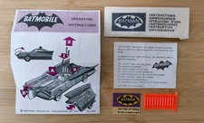 Vintage original Batman Corgi 1966 Batmobile Instructions, rockets,stickers-WOW
