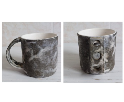 Studio pottery mug grey - pottery,