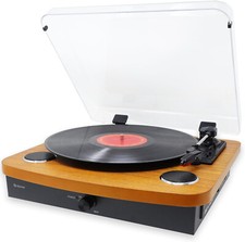 Vinyl Record Player Stereo Speakers Dual Bluetooth USB & SD Recording VPL-230LW