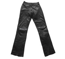 Womens 80s Black Leather Trousers Retro Indie New Wave Goth Punk Rock 10