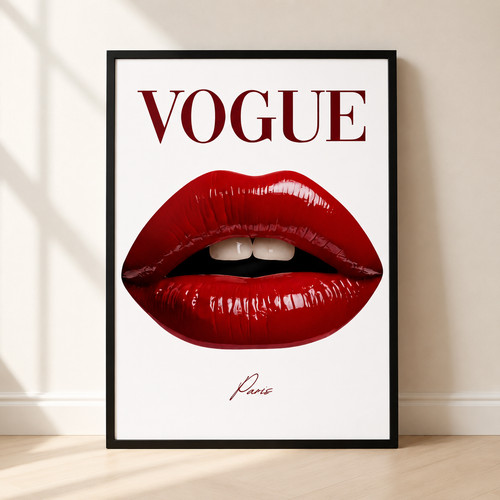 Vogue red lips wall art - red,