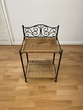 Beautiful Vintage Folding Iron & Rope 2 Tier Shelf Display Stand Plant Stand