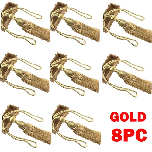 8pc 4pair large - gold, curtain