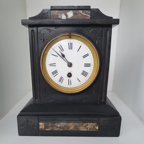 Antique black slate marble - black, &