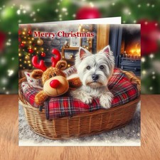 West Highland White Terrier Dog Christmas Card, Westie