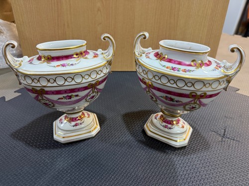 Pair antique dresden style - antique,