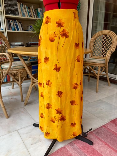 Yellow ankle length skirt with