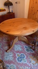Solid Pine Country Style Circular Pedestal Dining Table