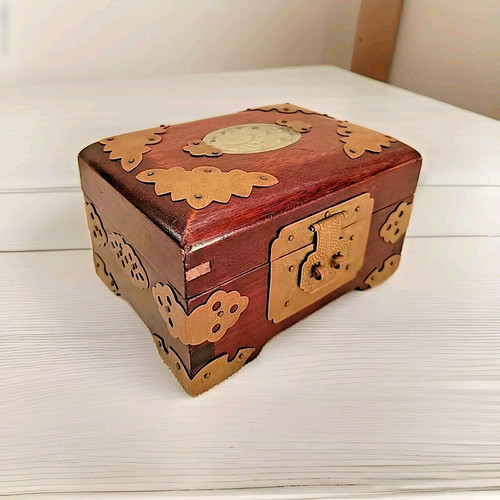 Vtg chinese jewelry box wood - jewelry,