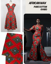 6 yards African wax print 100% cotton for craft and dress making