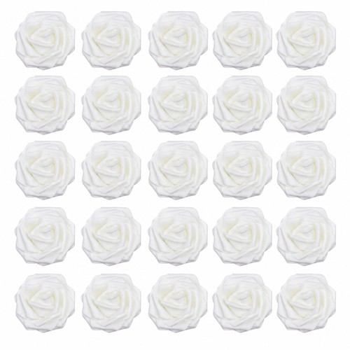 White foam roses for crafts - 25,