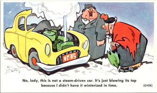Postcard advertising prestone - postcard.,