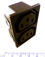 Kautt And Baux Twin IEC Chassis Mount Socket 10A 250V Push Fit OM0433