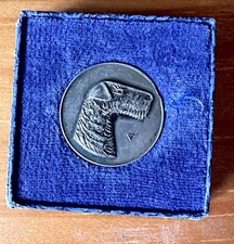 Vintage French (Strasbourg) Wire Haired Fox Terrier  medal in original box