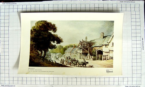 Original old antique print - old,