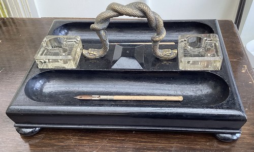 Antique wood desk set cut - desk,