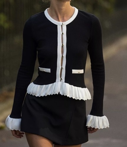 Zara contrast knit frill - contrast, hem