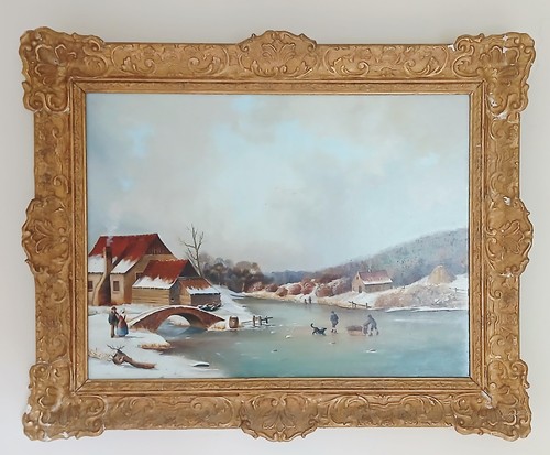 Vintage antique oil painting - oil,