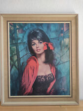Original Vintage Portrait Melanie Picture Print by Louis Shabner HTF