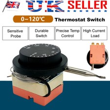 12V Universal Capillary Thermostat Cooling Radiator Fan Control Switch 0-120℃ UK
