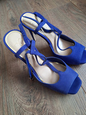 Jessica Simpson Size 7M/37 Blue Open Toe High Heel Shoes