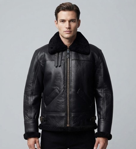 Men black shearling - men's, b3