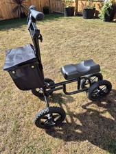 VEVOR Knee Scooter Carbon Steel Folding Knee Walker Recovery Scooter 350LB Loads