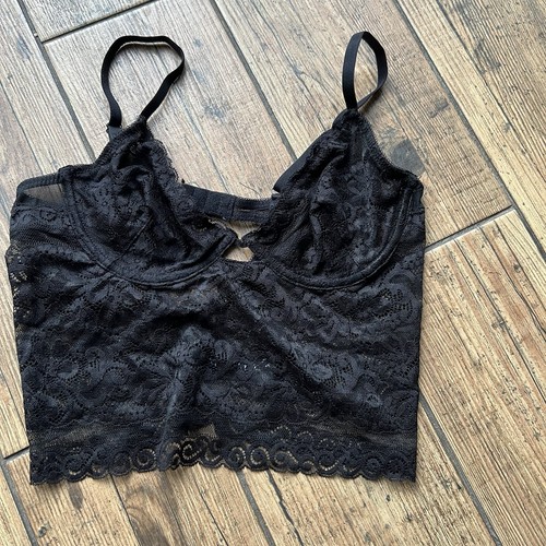 Black lace basque - lace, top