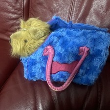 Yorkshire Terrier Yorkie Dog Puppy In Blue Carry Bag 2009  Plush Soft Toy 15