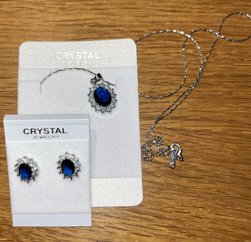 Sapphire pendant earrings - sapphire, &