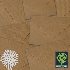 Textured Brown Ribbed Kraft Envelopes - C7 C6 C5 130mm SQ & 155mm SQ 5 x 7" DL
