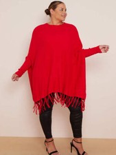 Ladies Plain Knitted Fringed