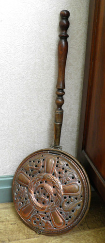 Vintage copper bed warmer - bed, –