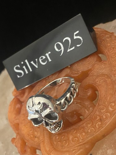 Silver skull ring - silver,