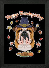 English bulldog pilgrim framed - english,