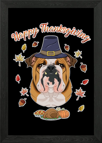 English bulldog pilgrim framed - bulldog,