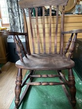 Old Wooden Rocking Chair Possibly Pine Vintage. Solid Chair