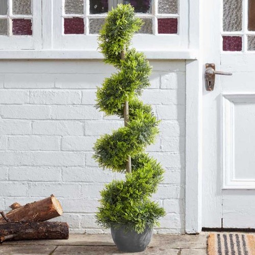 Faux cypress spiral topiary - cypress,