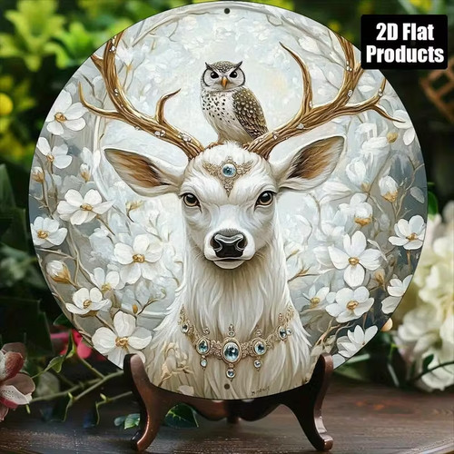 Forest deer owl round - forest, &