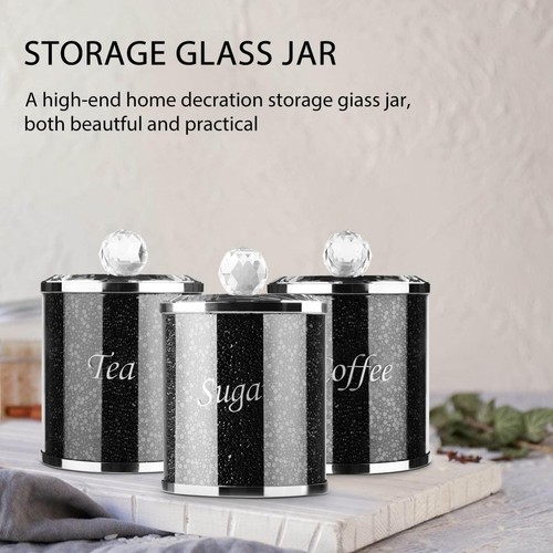 3pcs black sugar jar storage - sugar,